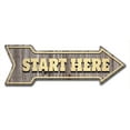 thumbnail image 1 of SignMission P-ARROW10-999592 10 x 30 in. Wide Start Here Arrow Sign, 1 of 2