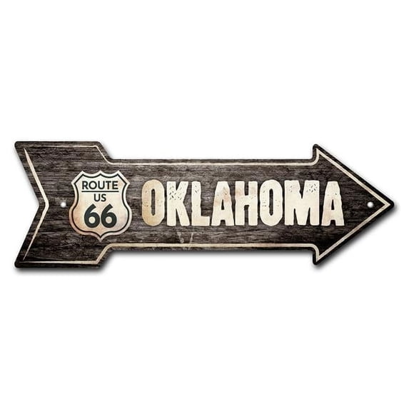 SignMission P-ARROW10-999698 10 x 30 in. Wide Oklahoma 66 2 Arrow Sign