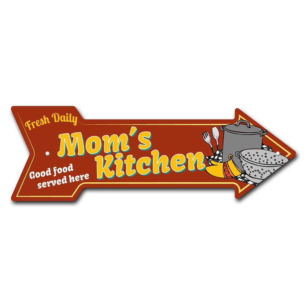 SignMission P-ARROW10-999737 10 x 30 in. Wide Moms Kitchen Arrow Sign ...