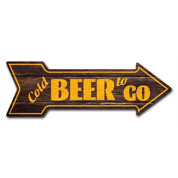SignMission P-ARROW10-999906 10 x 30 in. Wide Cold Beer To Go Arrow Sign
