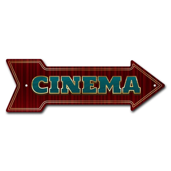 SignMission P-ARROW10-999914 10 x 30 in. Wide Cinema Arrow Sign
