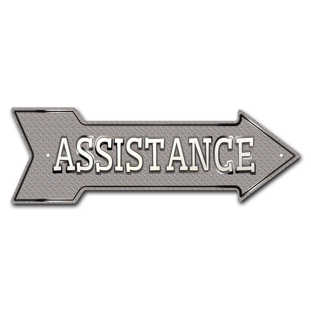 SignMission P-ARROW10-999963 30 in. Assistance Arrow Sign - Walmart.com