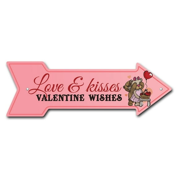 SignMission P-ARROW12-999557 12 x 36 in. Wide Valentine Wishes Arrow Sign