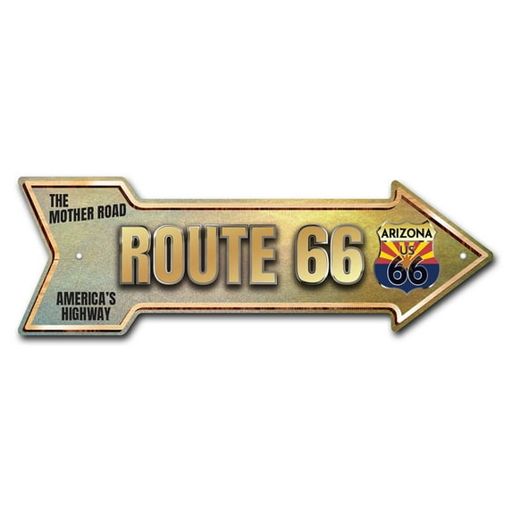 SignMission P-ARROW12-999637 12 x 36 in. Wide Route 66 Arizona Arrow Sign