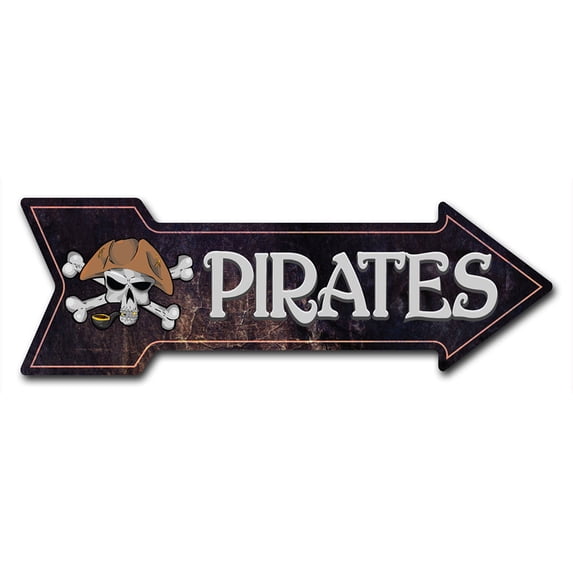 SignMission P-ARROW12-999670 12 x 36 in. Wide Pirates Arrow Sign