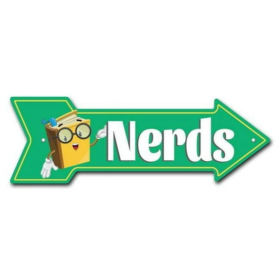 SignMission P-ARROW12-999718 12 x 36 in. Wide Nerds Arrow Sign