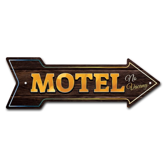 SignMission P-ARROW12-999733 12 x 36 in. Wide Motel No Vacany Arrow Sign