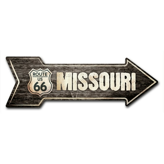 SignMission P-ARROW12-999740 12 x 36 in. Wide Missouri 66 2 Arrow Sign