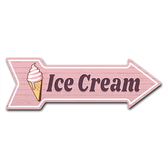 SignMission P-ARROW12-999806 12 x 36 in. Wide Ice Cream Arrow Sign