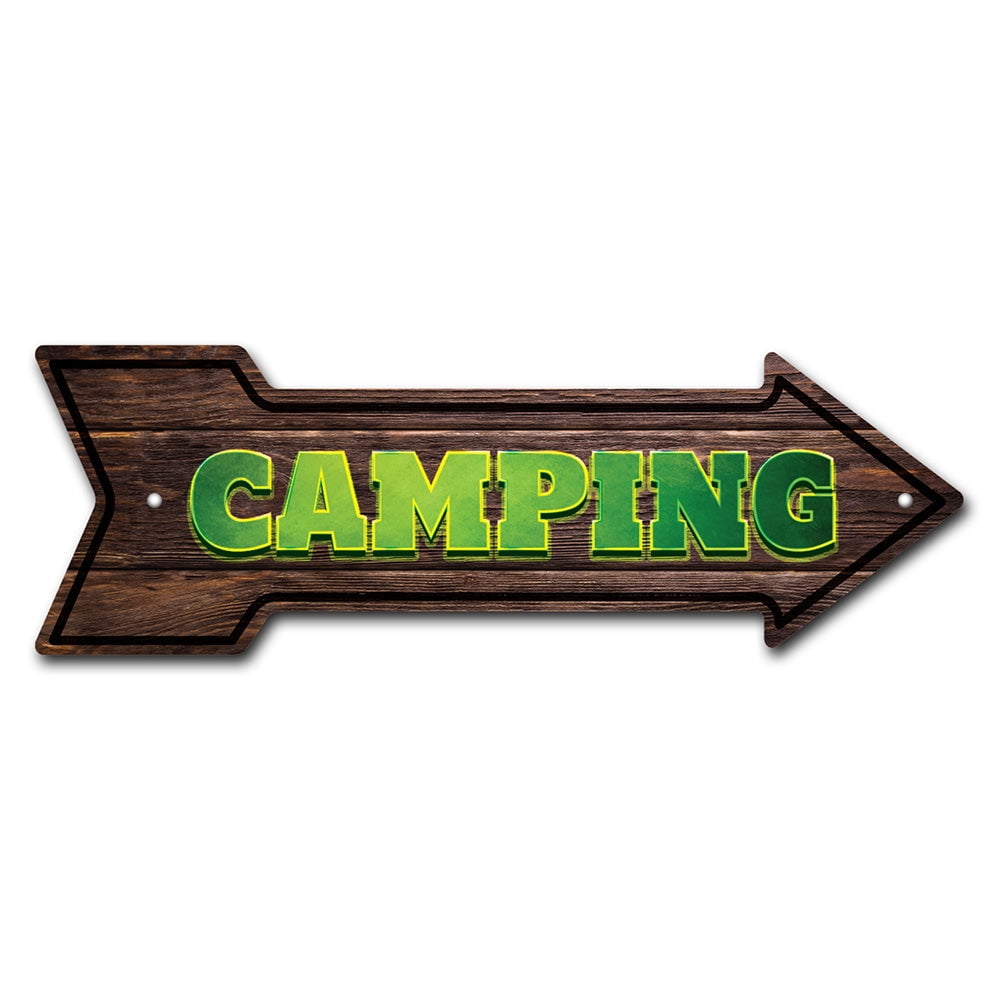 SignMission P-ARROW12-999927 12 x 36 in. Wide Camping Arrow Sign ...