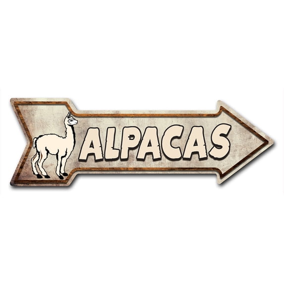 SignMission P-ARROW12-999987 36 in. Alpacas Arrow Sign