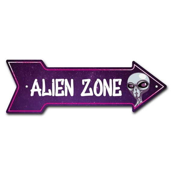 SignMission P-ARROW12-999989 36 in. Alien Zone Arrow Sign