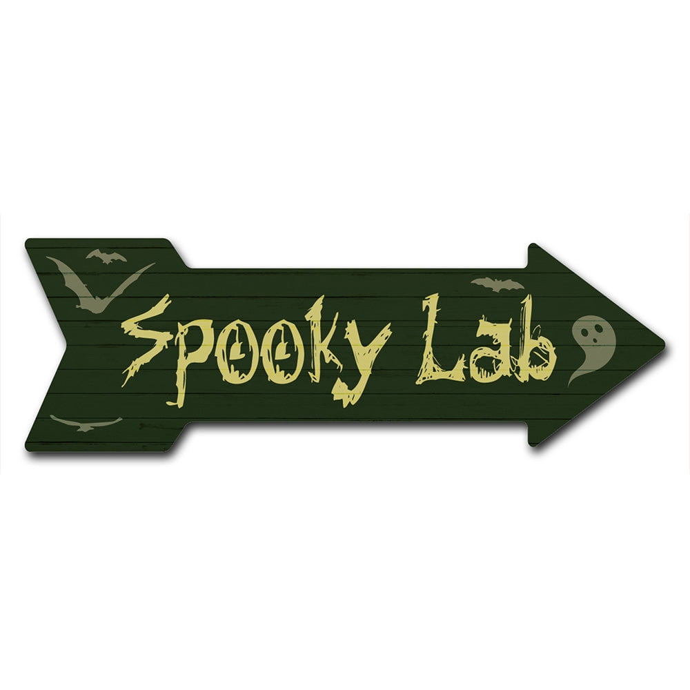 SignMission P-ARROW8-999597 8 x 24 in. Wide Spooky Lab Arrow Sign ...