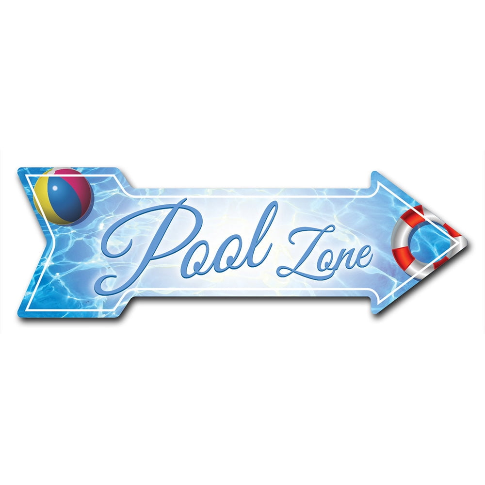 SignMission P-ARROW8-999664 8 x 24 in. Wide Pool Zone Arrow Sign ...
