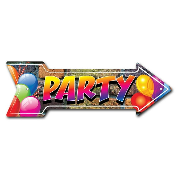 SignMission P-ARROW8-999684 8 x 24 in. Wide Party 3 Arrow Sign