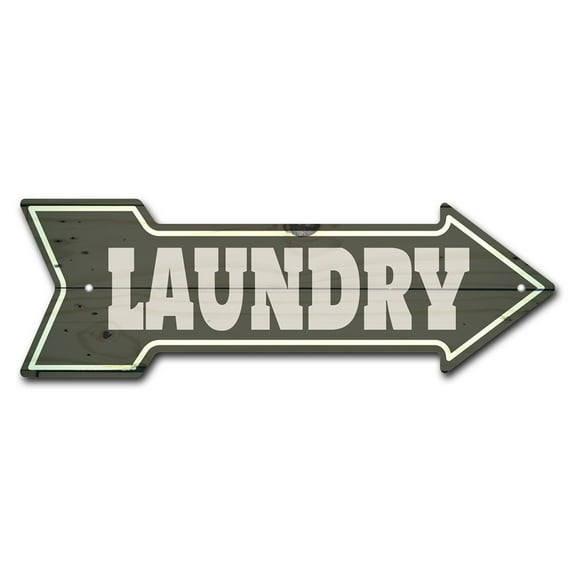 SignMission P-ARROW8-999779 8 x 24 in. Wide Laundry Arrow Sign