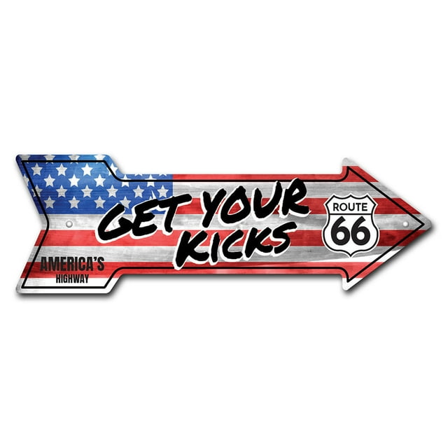 SignMission P-ARROW8-999847 8 x 24 in. Wide Get Your Kicks Route 66 Arrow Sign