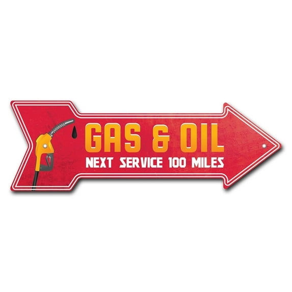 SignMission P-ARROW8-999850 8 x 24 in. Wide Gas Oil Arrow Sign