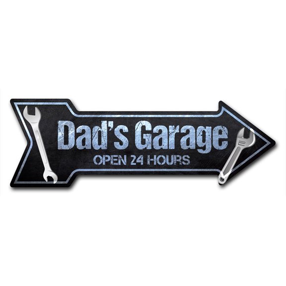 SignMission P-ARROW8-999897 24 in. Dads Garage Arrow Sign