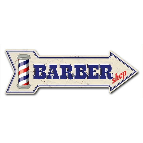 SignMission P-ARROW8-999956 8 x 24 in. Wide Barber Shop 2 Arrow Sign