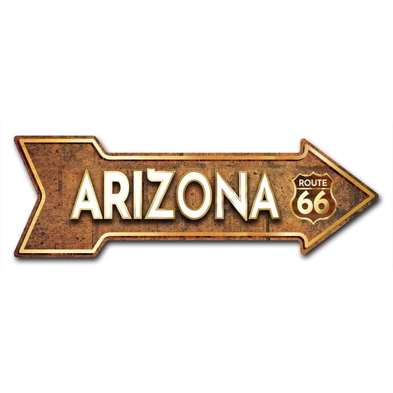 SignMission P-ARROW8-999970 8 x 24 in. Wide Arizona Route 66 2 Arrow Sign