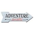 thumbnail image 1 of SignMission P-ARROW8-999994 8 x 24 in. Wide Adventure Awaits Arrow Sign, 1 of 2