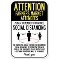 thumbnail image 1 of SignMission A-1218-25379 Public Safety Sign - Attention Farmers Market Attendees Practice Social Distancing, 1 of 5