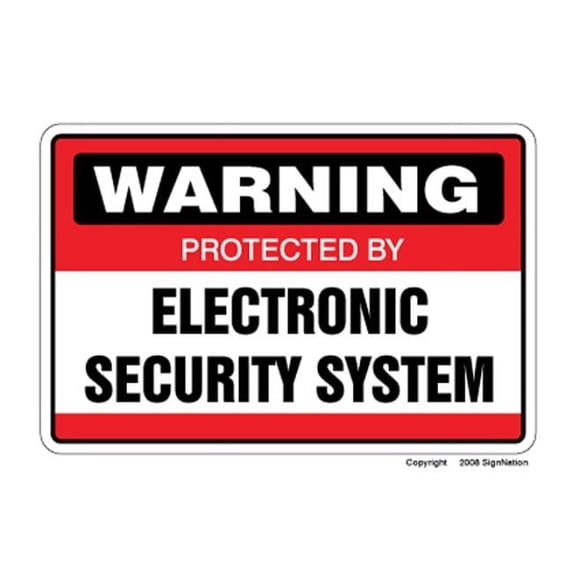 SECURITY SYSTEM SIGN ~Signs~ burglar alarm warning | Indoor/Outdoor | Business, Garages, Home, Offices | SignMission Wall Plaque