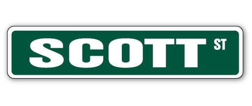 SignMission SS-624-Scott 24 in. Scott Street Childrens Name Room Sign ...