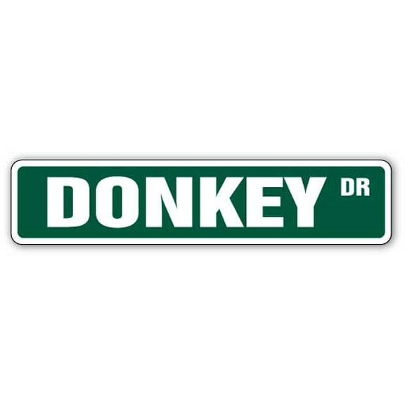 SignMission SS-730-Donkey 30 in. Donkey Street Sign - Animal Farm Signs Ride Mule