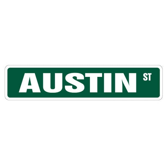 SignMission SS-Austin 4 x 18 in. Childrens Name Room Street Sign - Austin