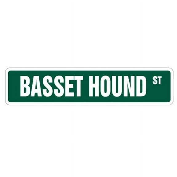 SignMission SS-Basset Hound 4 x 18 in. Basset Hound Street Sign