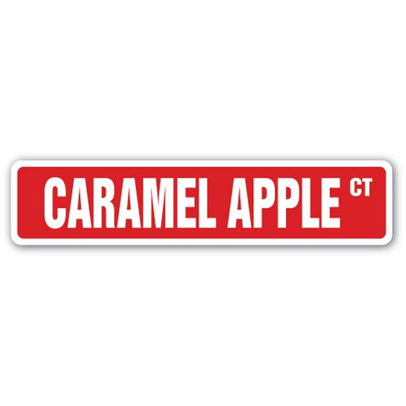 SignMission SS-Caramel Apple 4 x 18 in. Caramel Apple Street Sign - Taffy Apples Brown Sugar Fair