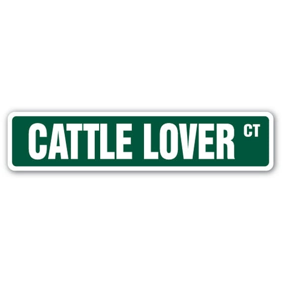 SignMission SS-Cattle Lover 18 in. Cattle Lover Street Sign - Heard Cow Cowboy Cowgirl Ranch