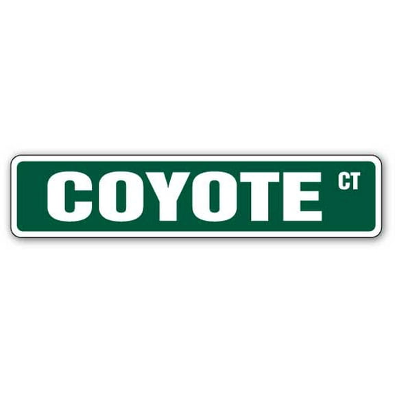 SignMission SS-Coyote 4 x 18 in. Coyote Street Sign - Animal Wolf Coyotes Jackal Lover