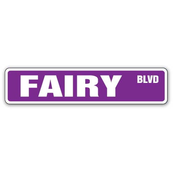 SignMission SS-Fairy 4 x 18 in. Fairy Street Sign - Fairies Magic Magical Signs Fantasy
