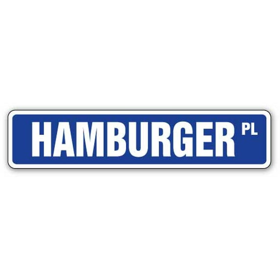 SignMission SS-Hamburger 4 x 18 in. Hamburger Street Sign