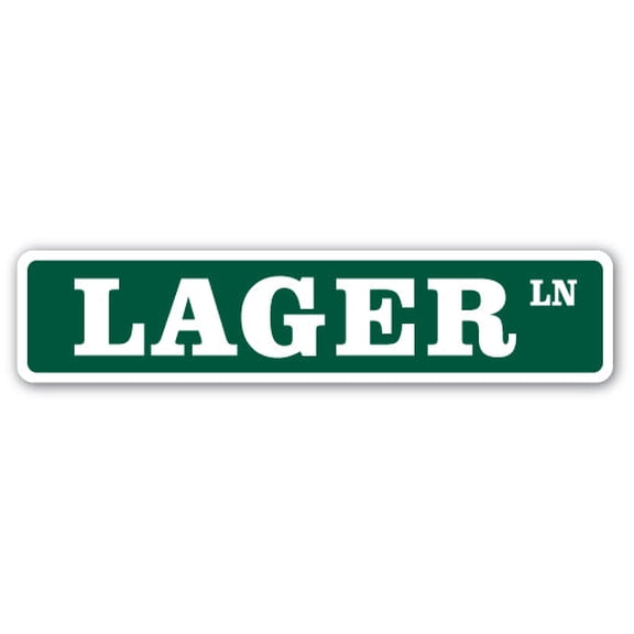 SignMission SS-Lager 4 x 18 in. Lager Street Sign - Beer Drinker Beer Ale Micro