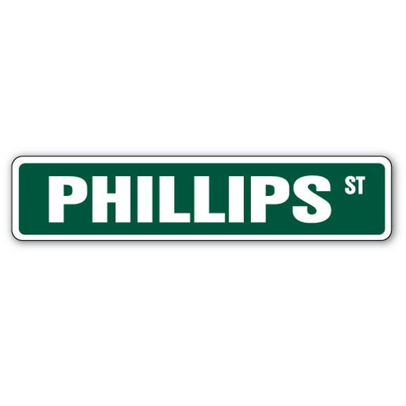 SignMission SS-Phillips 4 x 18 in. Childrens Name Room Street Sign - Phillips