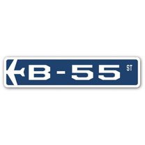 B-55 Street Sign Air Force Aircraft Military | Indoor/Outdoor | 18" Wide