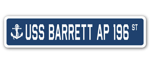 SignMission SSN-Barrett Ap 196 4 x 18 in. A-16 Street Sign - USS ...