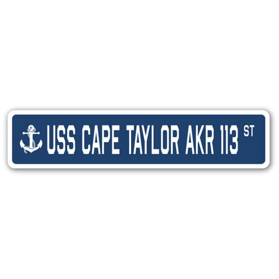 SignMission SSN-Cape Taylor Akr 113 4 x 18 in. A-16 Street Sign - USS Cape Taylor AKR 113