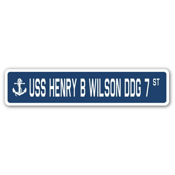SignMission SSN-Henry B Wilson Ddg 7 4 x 18 in. A-16 Street Sign - USS Henry B Wilson DDG 7