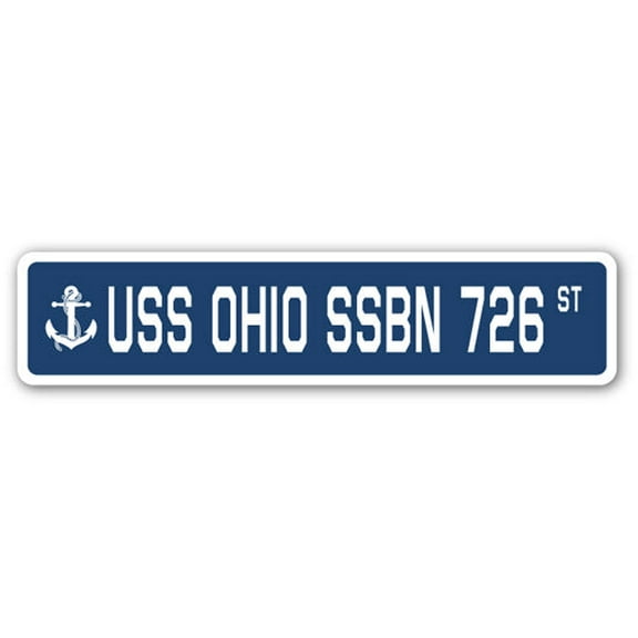 SignMission SSN-Ohio Ssbn 726 4 x 18 in. A-16 Street Sign - USS Ohio SSBN 726