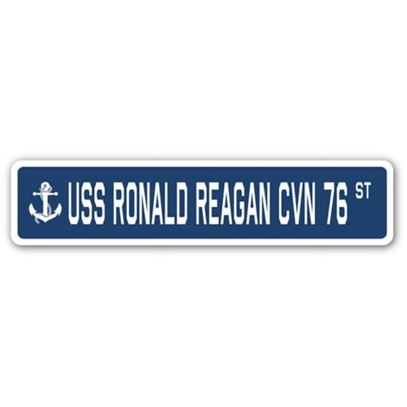 SignMission SSN-Ronald Reagan Cvn 76 4 x 18 in. USS Ronald Reagan CVN 76 Street Sign