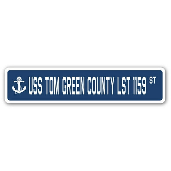 SignMission SSN-Tom Green County Lst 4 x 18 in. A-16 Street Sign - USS Tom Green County LST 1159