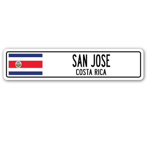 SignMission SSC-San Jose Cr San Jose, Costa Rica Street Sign - Costa Rican Tico Flag City Country Road Wall Gift