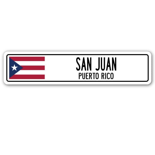 SAN JUAN PUERTO RICO Street Sign Puerto Rican American flag city country gift
