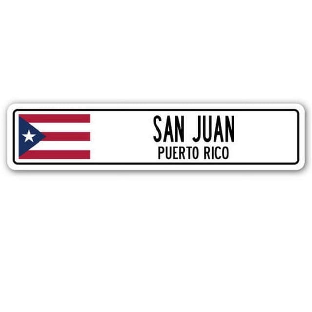 Purto Rico Sign SAN JUAN PUERTO RICO Street Sign Puerto Rican American flag city ...
