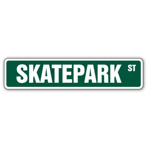 SignMission A-24-SS-Skatepark Skatepark Aluminum Street Sign for Skateboard Ramp Skateboarding Skateboarder Sports